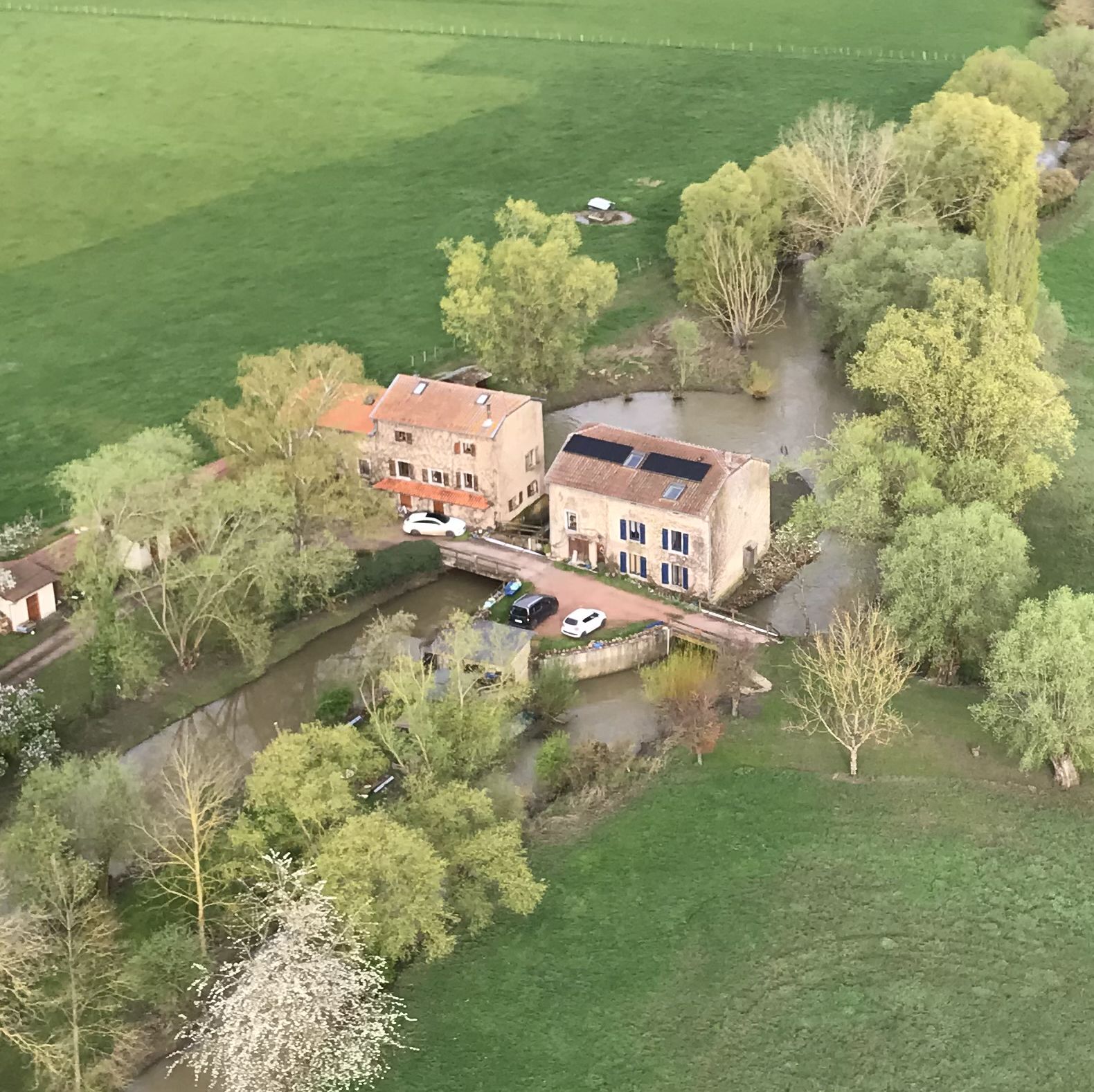 Vue aérienne du moulin